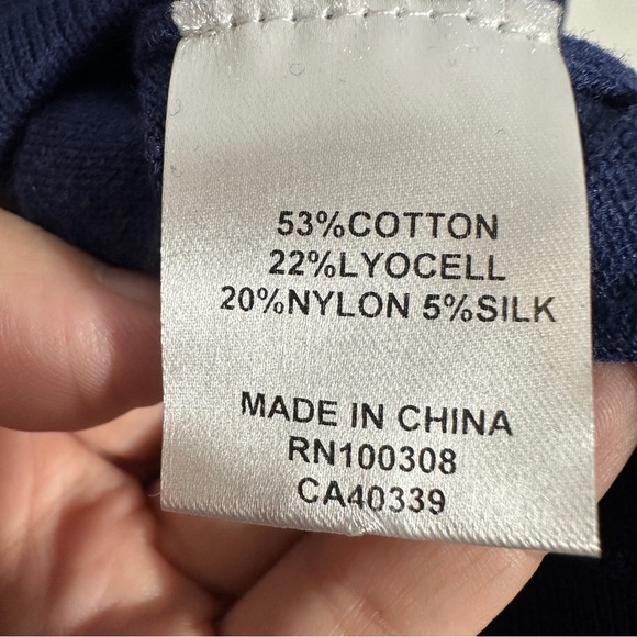 Peter Millar sz S pullover 1/4 zip sweater, blue with gray, fall, preppy - Picture 6 of 11